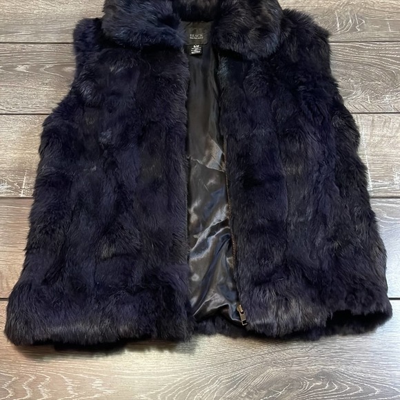 Saks Fifth Avenue Black Label 100% Rabbit Fur Zip Up Vest Women’s Size S/M - Picture 5 of 8